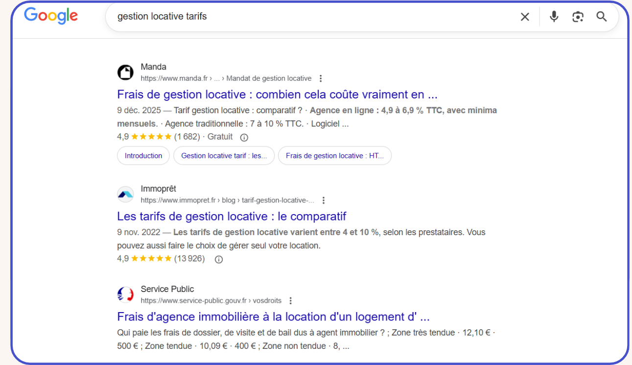 Exemple intention de recherche commerciale